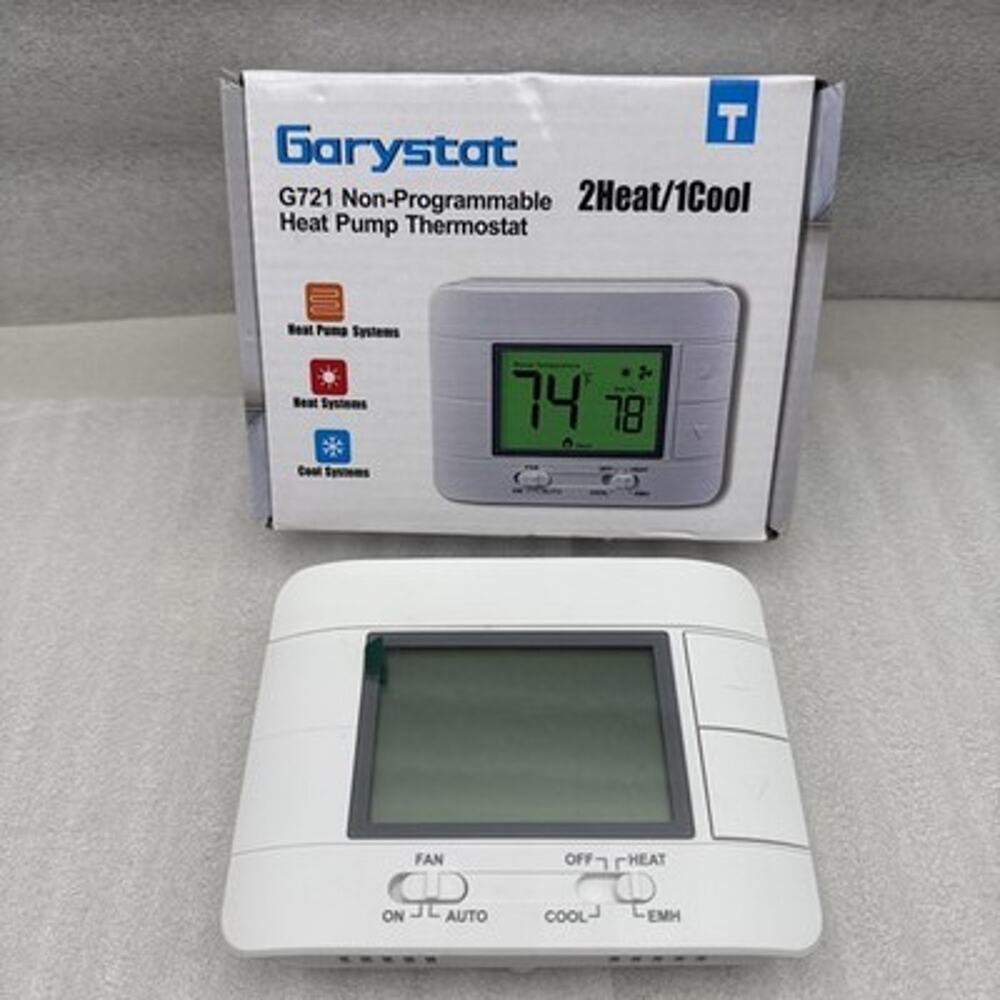 Garystat Non-Programmable Heat Pump Thermostat for House 2 Heat/1 Cool *READ..